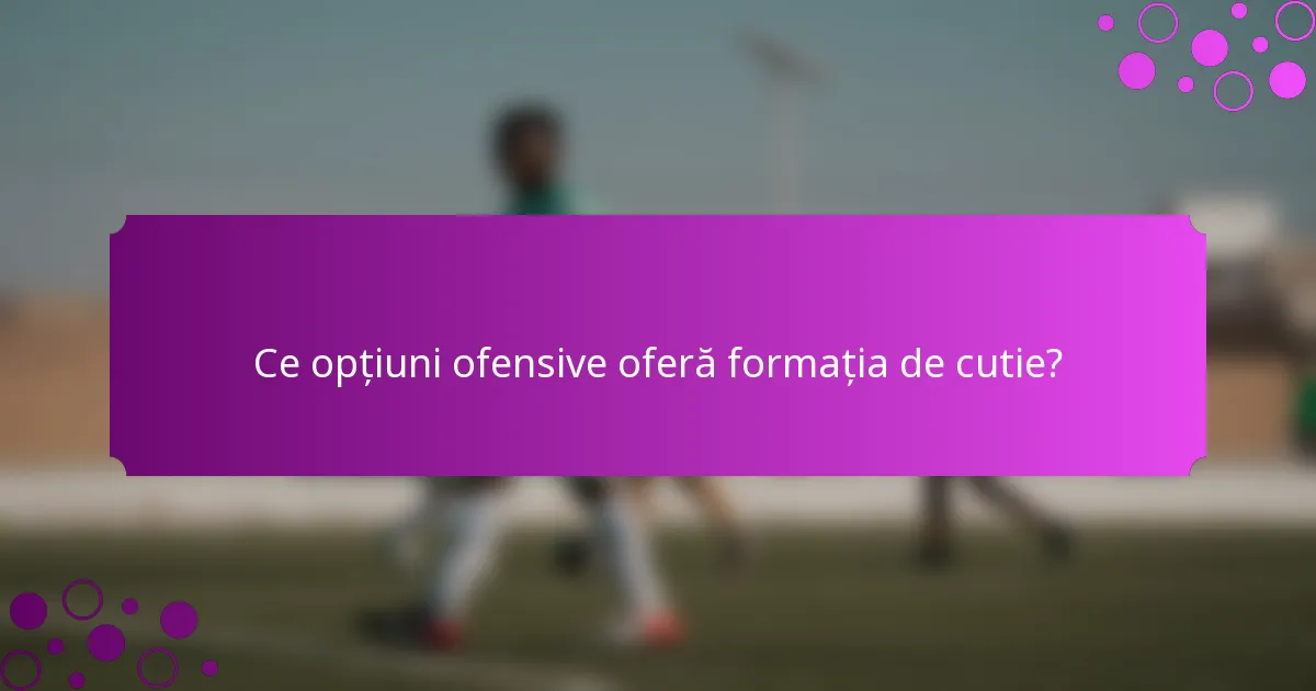 Ce opțiuni ofensive oferă formația de cutie?