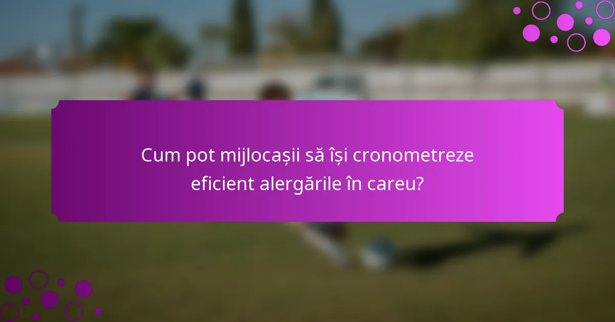 Cum pot mijlocașii să își cronometreze eficient alergările în careu?