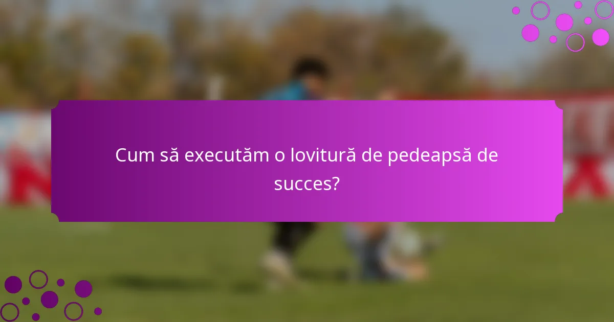 Cum să executăm o lovitură de pedeapsă de succes?